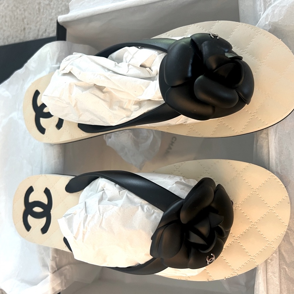 Chanel Camellia Thong  Flip Flops